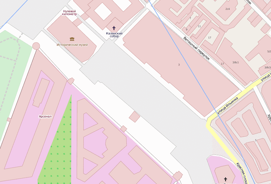 Roter Platz Stadtplan mit Luftbild und Hotels von Moskau